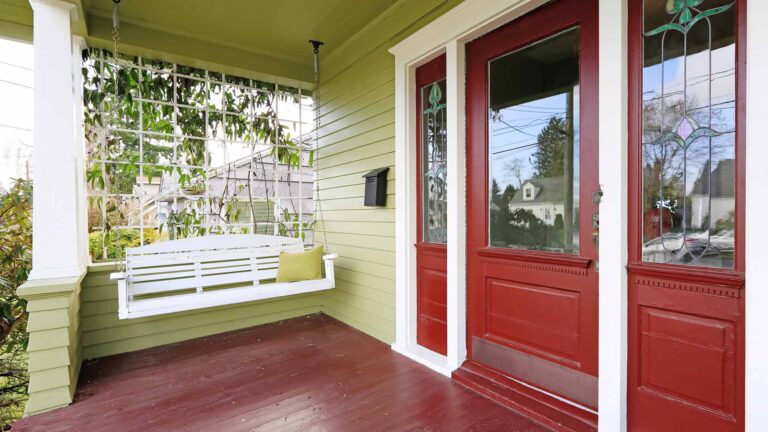 Porch Swing and Red Door